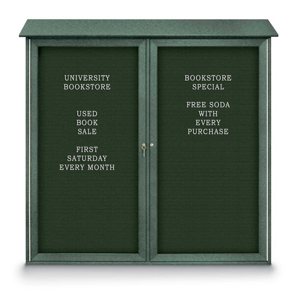 Indoor Enclosed Combo Board, 48"x36", Satin Frame/Grey & Surf